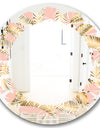Golden Foliage IV - Modern Round or Oval Wall Mirror - Leaves