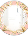 Golden Foliage IV - Modern Round or Oval Wall Mirror - Triple C