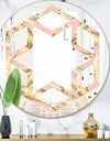 Golden Foliage IV - Modern Round or Oval Wall Mirror - Hexagon Star