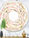 Golden Foliage IV - Modern Round or Oval Wall Mirror - Whirl
