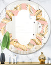 Golden Foliage IV - Modern Round or Oval Wall Mirror - Quatrefoil