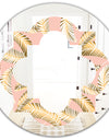 Golden Foliage IV - Modern Round or Oval Wall Mirror - Quatrefoil