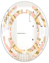 Golden Foliage IV - Modern Round or Oval Wall Mirror - Space