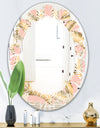 Golden Foliage IV - Modern Round or Oval Wall Mirror - Leaves