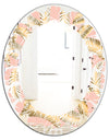 Golden Foliage IV - Modern Round or Oval Wall Mirror - Leaves