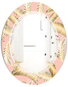 Golden Foliage IV - Modern Round or Oval Wall Mirror - Triple C