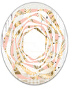 Golden Foliage IV - Modern Round or Oval Wall Mirror - Whirl