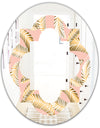 Golden Foliage IV - Modern Round or Oval Wall Mirror - Quatrefoil