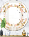Golden Palm Leaves I - Modern Round or Oval Wall Mirror - Space