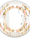 Golden Palm Leaves I - Modern Round or Oval Wall Mirror - Space
