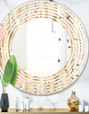Golden Palm Leaves I - Modern Round or Oval Wall Mirror - Wave