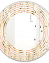 Golden Palm Leaves I - Modern Round or Oval Wall Mirror - Wave