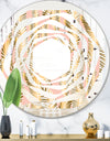 Golden Palm Leaves I - Modern Round or Oval Wall Mirror - Whirl
