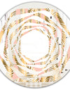 Golden Palm Leaves I - Modern Round or Oval Wall Mirror - Whirl