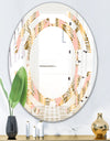 Golden Palm Leaves I - Modern Round or Oval Wall Mirror - Space