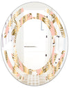 Golden Palm Leaves I - Modern Round or Oval Wall Mirror - Space