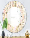 Golden Palm Leaves I - Modern Round or Oval Wall Mirror - Wave