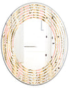 Golden Palm Leaves I - Modern Round or Oval Wall Mirror - Wave