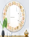 Golden Palm Leaves I - Modern Round or Oval Wall Mirror - Leaves