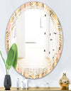 Golden Palm Leaves I - Modern Round or Oval Wall Mirror - Triple C