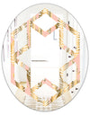 Golden Palm Leaves I - Modern Round or Oval Wall Mirror - Hexagon Star