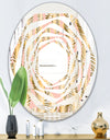 Golden Palm Leaves I - Modern Round or Oval Wall Mirror - Whirl