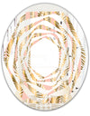 Golden Palm Leaves I - Modern Round or Oval Wall Mirror - Whirl
