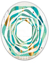 Gold and Blue Dynamics III - Modern Round or Oval Wall Mirror - Whirl