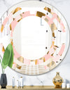 Gold and Rose Cubes II - Modern Round or Oval Wall Mirror - Space