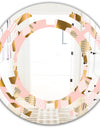 Gold and Rose Cubes II - Modern Round or Oval Wall Mirror - Space