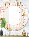 Gold and Rose Cubes II - Modern Round or Oval Wall Mirror - Wave