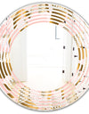 Gold and Rose Cubes II - Modern Round or Oval Wall Mirror - Wave