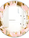 Gold and Rose Cubes II - Modern Round or Oval Wall Mirror - Triple C