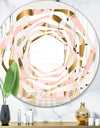 Gold and Rose Cubes II - Modern Round or Oval Wall Mirror - Whirl