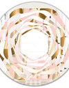Gold and Rose Cubes II - Modern Round or Oval Wall Mirror - Whirl