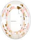 Gold and Rose Cubes II - Modern Round or Oval Wall Mirror - Space