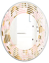 Gold and Rose Cubes II - Modern Round or Oval Wall Mirror - Wave