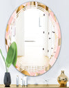 Gold and Rose Cubes II - Modern Round or Oval Wall Mirror - Triple C