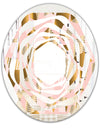 Gold and Rose Cubes II - Modern Round or Oval Wall Mirror - Whirl