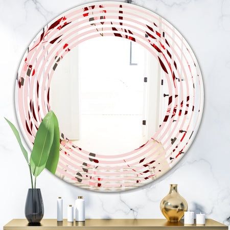 Bright Eucalyptus Floral Pattern II - Cottage Round or Oval Wall Mirror - Wave