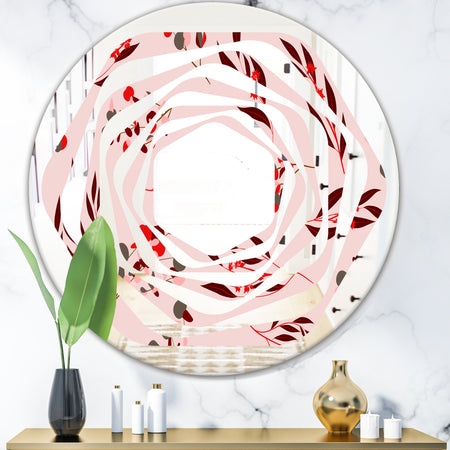 Bright Eucalyptus Floral Pattern II - Cottage Round or Oval Wall Mirror - Whirl