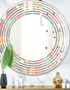 Retro Abstract Design V - Modern Round or Oval Wall Mirror - Wave