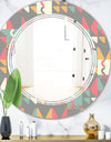 Retro Abstract Design V - Modern Round or Oval Wall Mirror - Triple C