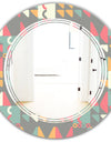 Retro Abstract Design V - Modern Round or Oval Wall Mirror - Triple C