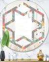 Retro Abstract Design V - Modern Round or Oval Wall Mirror - Hexagon Star
