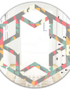 Retro Abstract Design V - Modern Round or Oval Wall Mirror - Hexagon Star