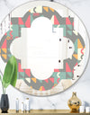 Retro Abstract Design V - Modern Round or Oval Wall Mirror - Quatrefoil