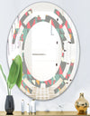 Retro Abstract Design V - Modern Round or Oval Wall Mirror - Space