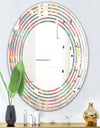 Retro Abstract Design V - Modern Round or Oval Wall Mirror - Wave