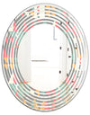 Retro Abstract Design V - Modern Round or Oval Wall Mirror - Wave